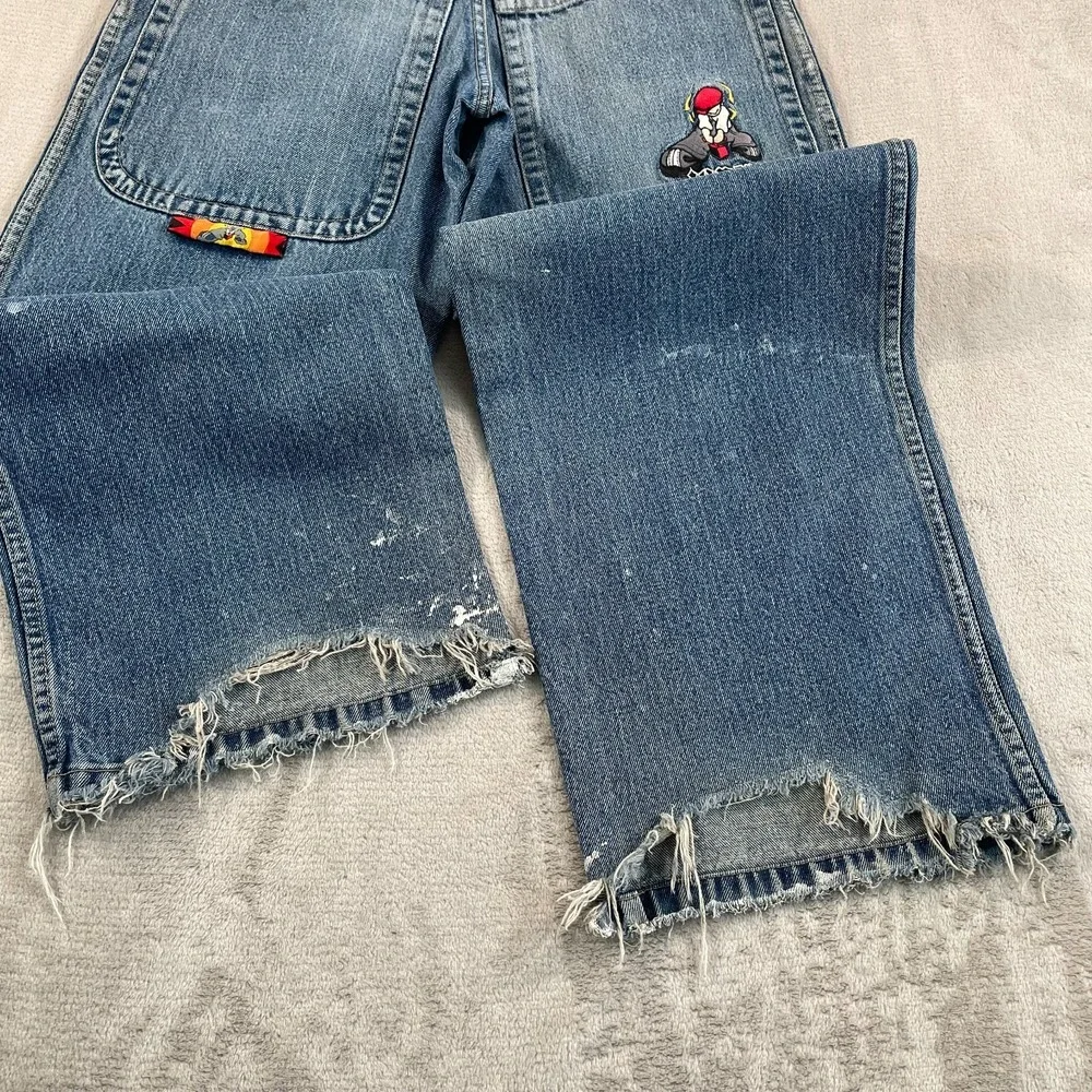 Vintage 90s Jynx Jeans Men Actual 26x27 Wide Baggy Skater Blue Denim Made‎ USA